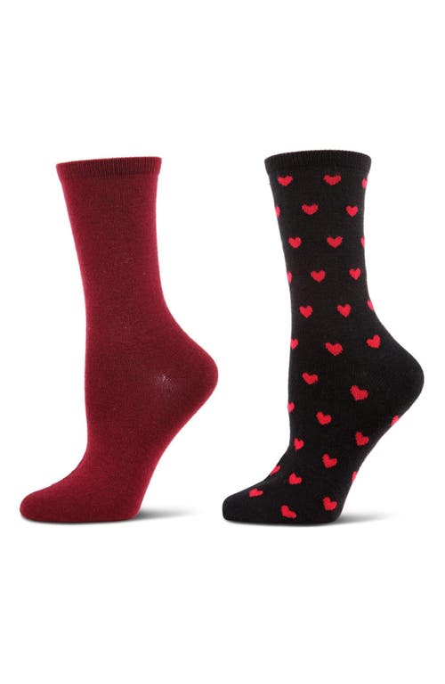 Memoi Assorted 2-pack Crew Socks In Brown