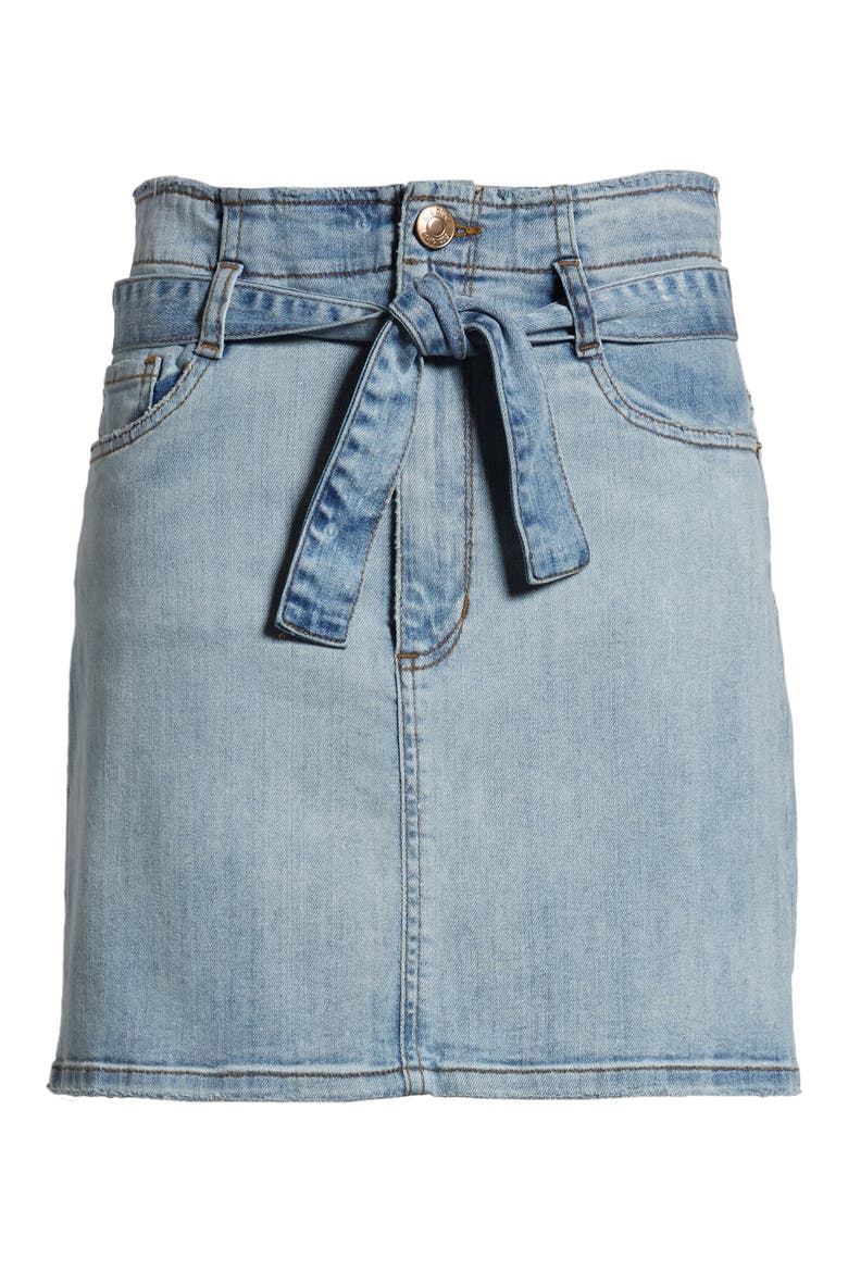 Belted Denim Skirt, Alternate, color, BLUEFIN