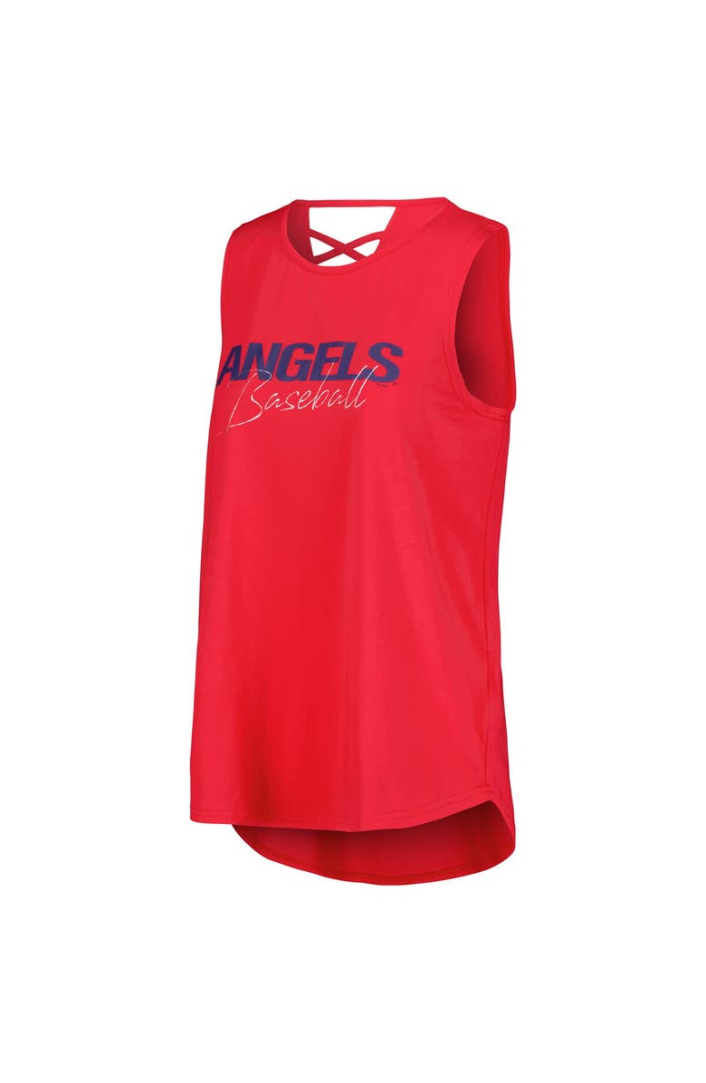 DKNY SPORT Women's DKNY Sport Red Los Angeles Angels Claire Fashion Tri-Blend Tank Top, Alternate, color, Red