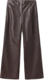 MANGO Selection Leather Straight Leg Pants