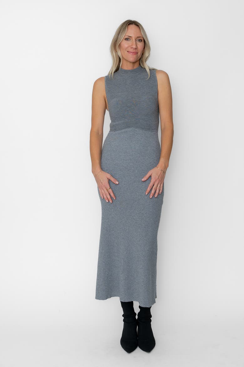 Maryline Ribbed Sweater Dress, Alternate, color, Grey