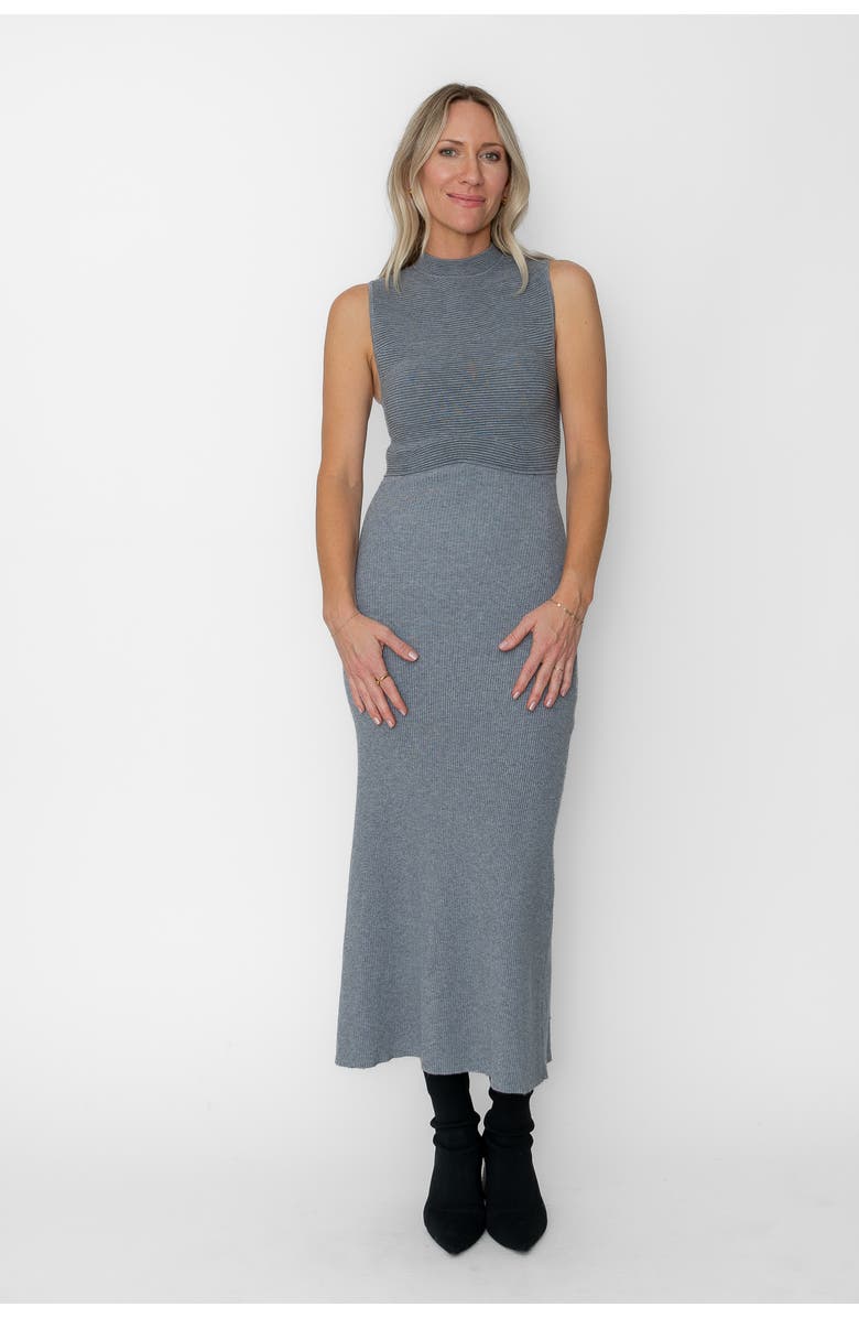 West Of Maryline Ribbed Sweater Dress, Alternate, color, Grey