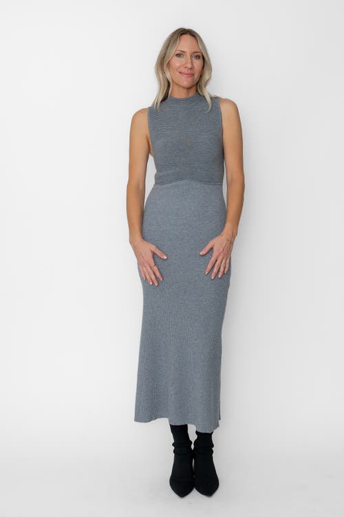 West Of Maryline Ribbed Sweater Dress In Gray