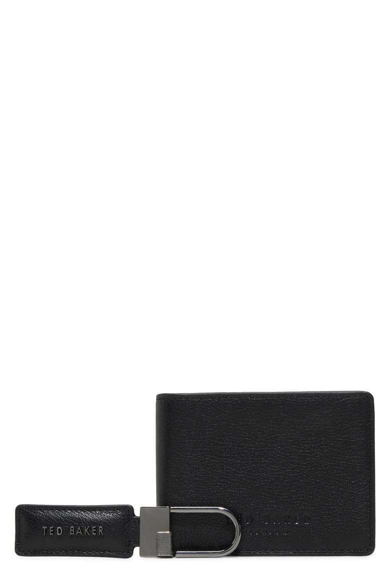 Finley Bifold Wallet & Key Ring Set, Main, color, BLACK