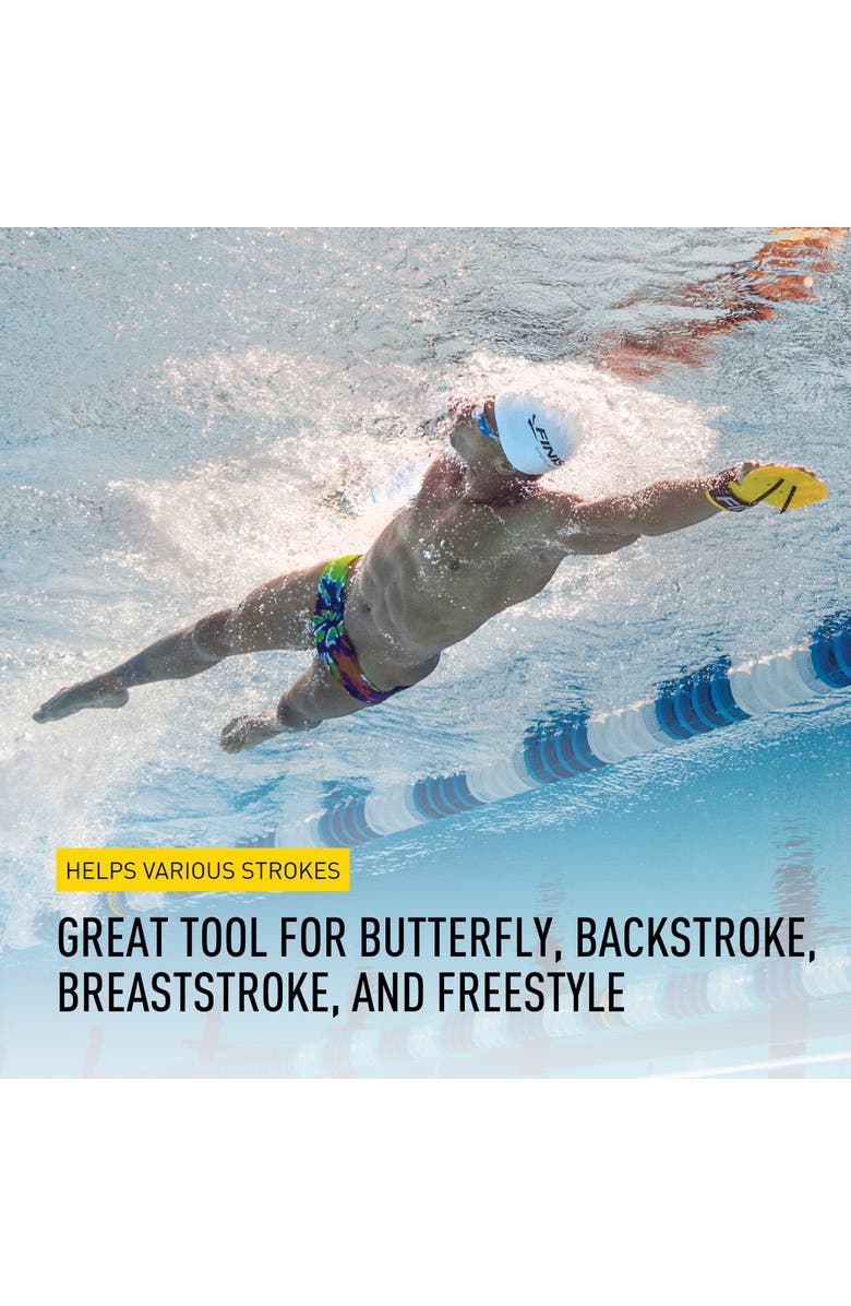 FINIS Bolster Swim Paddles Stroke Technique Trainer for Competitive and Fitness Swimming Builds Strength All Swim Strokes, Alternate, color, Yellow