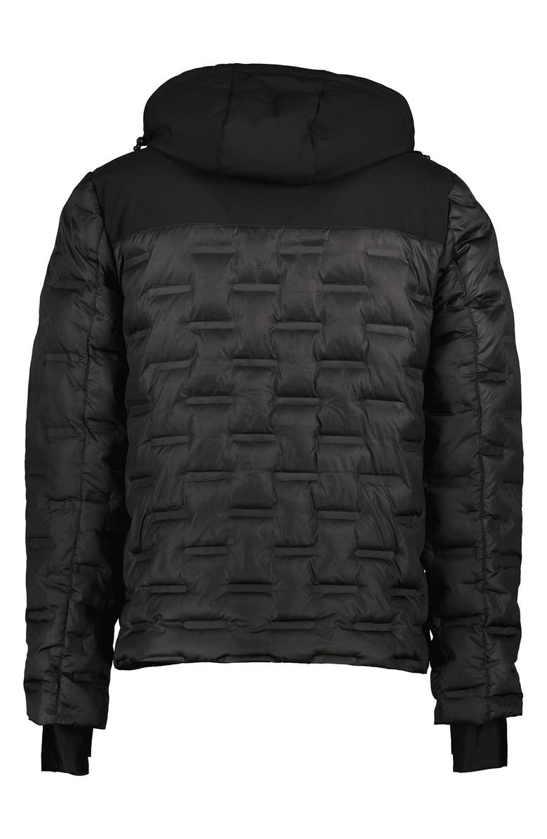 Noize Dawson Mixed Media Hooded Puffer Jacket, Alternate, color, Black