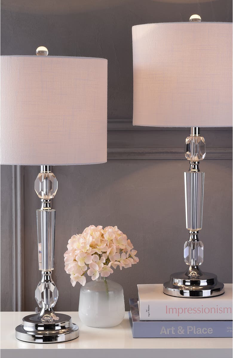 JONATHAN Y Victoria 27" Crystal LED Table Lamp, Clear, Alternate, color, Clear