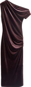 NEXT One-Shoulder Velvet Maxi Dress