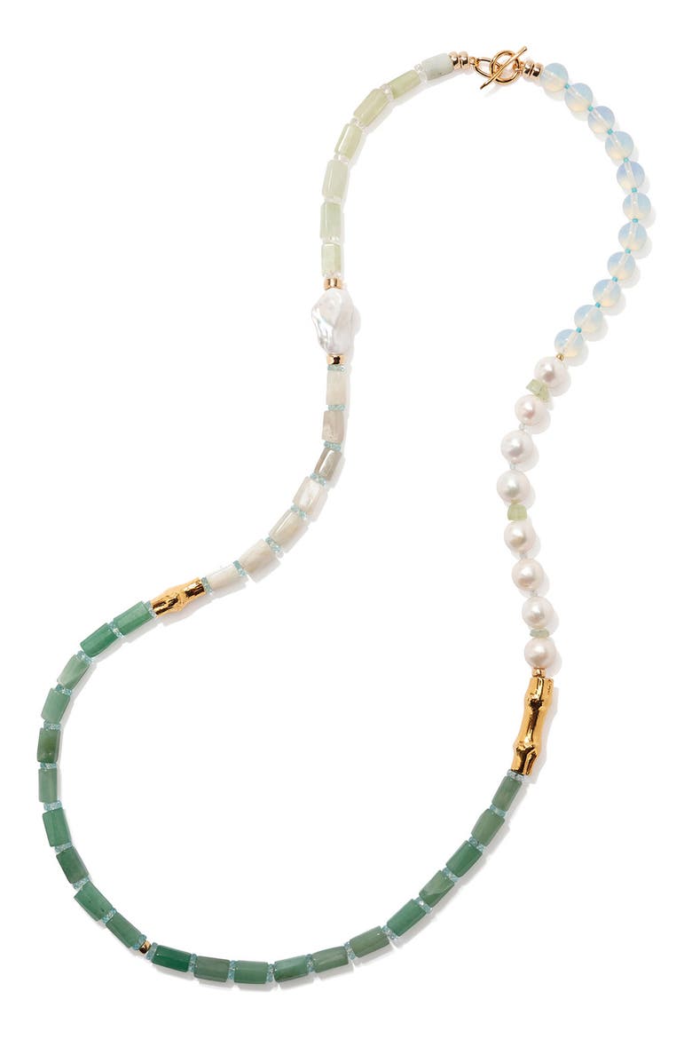 Cabana Cultured Pearl Beaded Necklace, Alternate, color, MULTI GREEN