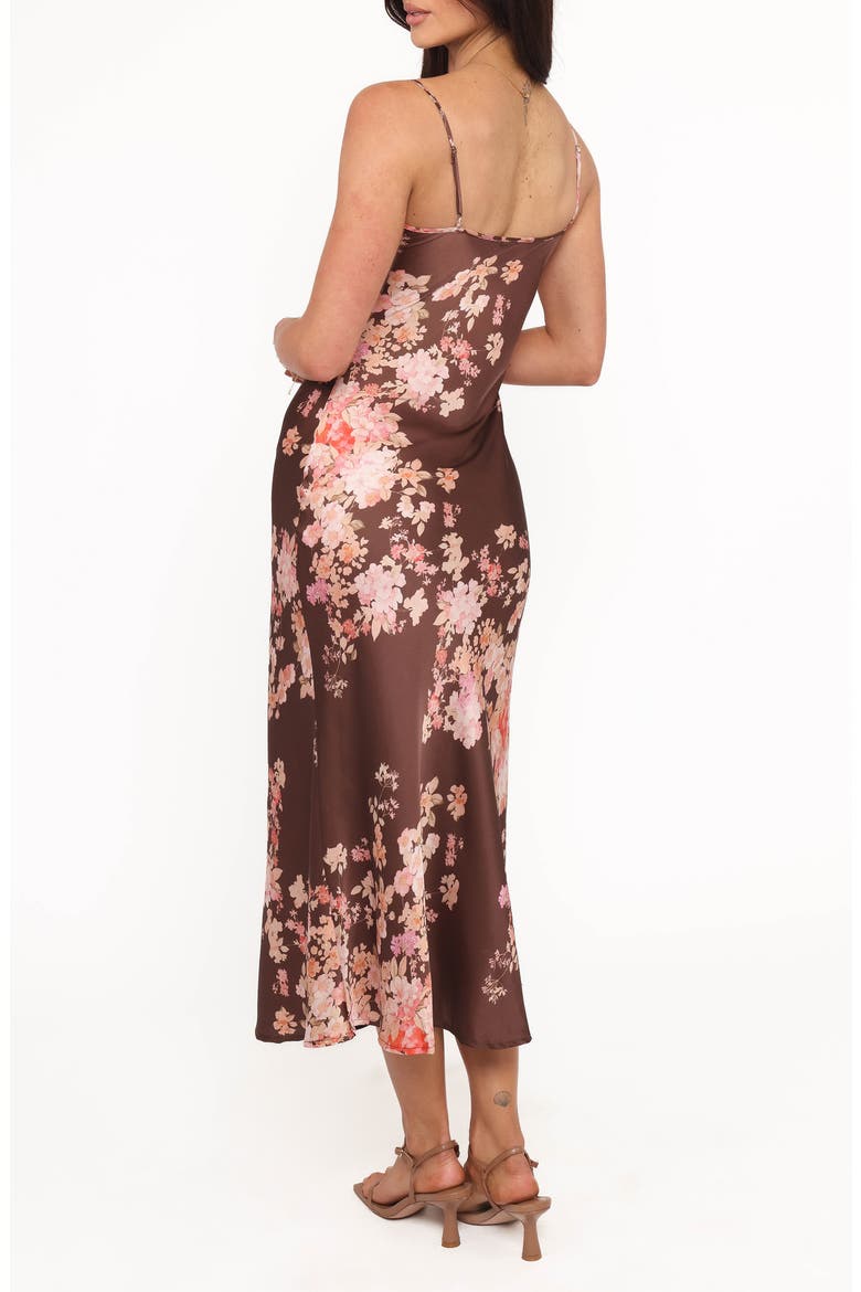 Jamila Floral Midi Dress, Alternate, color, BROWN FLORAL