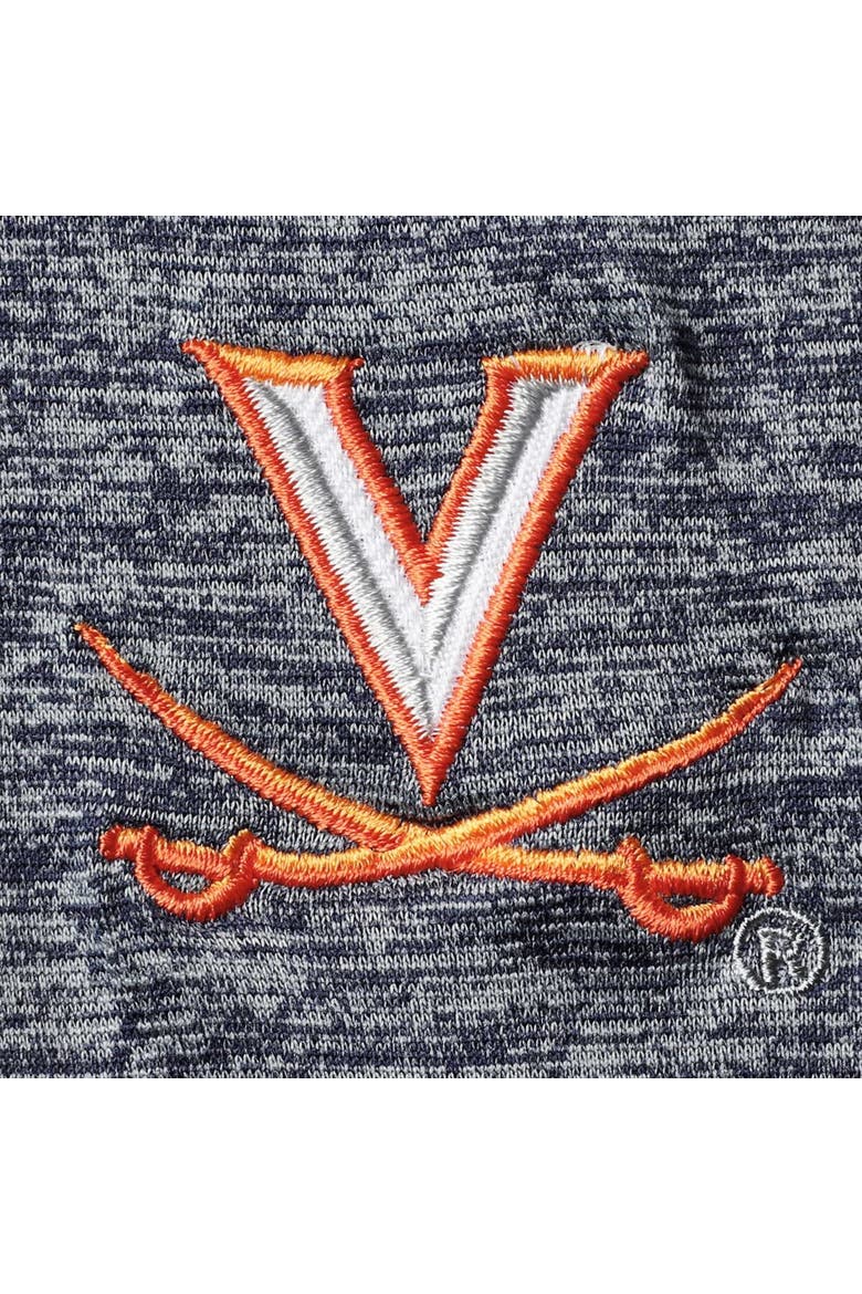 Men's Colosseum Heathered Navy Virginia Cavaliers Down Swing Raglan Team Polo, Alternate, color, Heather Navy