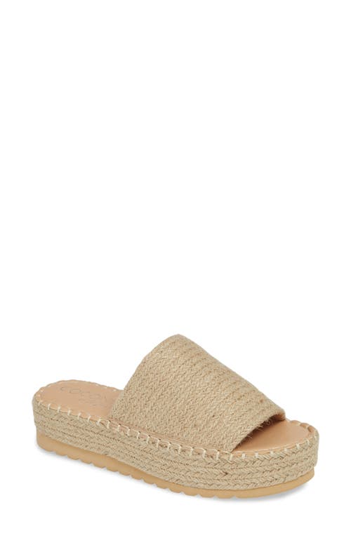 BEACH BY MATISSE Del Mar Platform Slide Sandal in Natural Fabric 