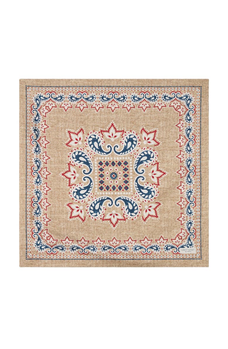 Robert Talbott Harmon Reversible Floral Paisley Neckerchief, Main, color, Tan