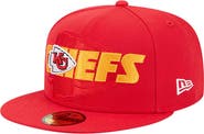 New Era Men's New Era Red Kansas City Chiefs Overlap Wordmark 59FIFTY Fitted Hat