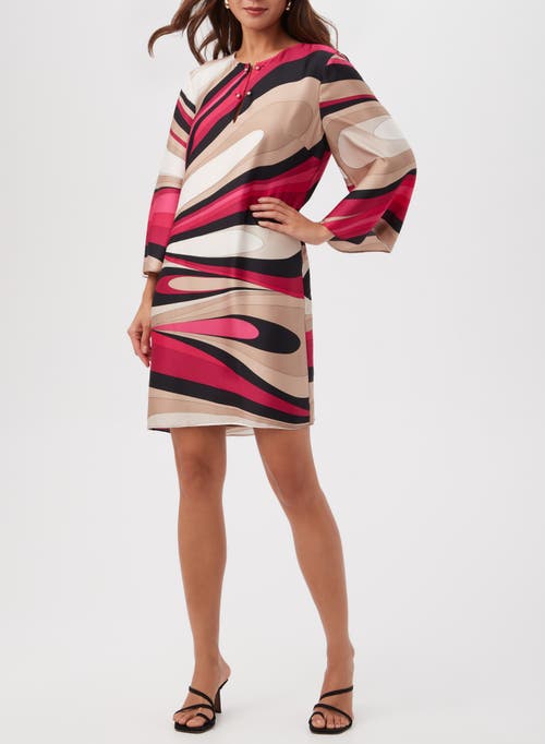 Trina Turk Nallia Abstract-print Shift Dress In Fairy Fuchsia Multi