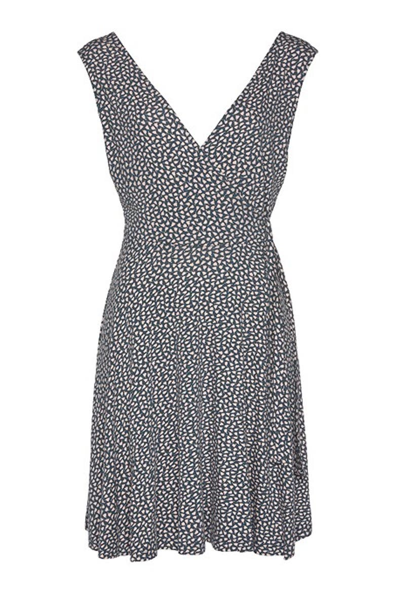 Women's Wrap Look Dress, Alternate, color, Blue Grey Print