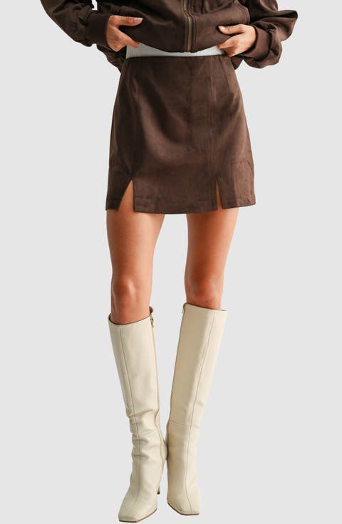 Faux Suede Miniskirt