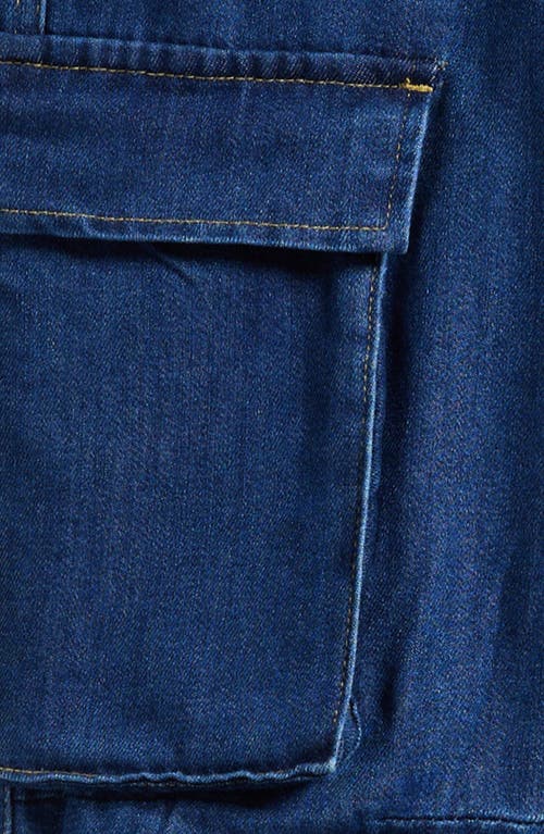 Shop Tractr Kids' Wide Leg Cargo Jeans In Indigo
