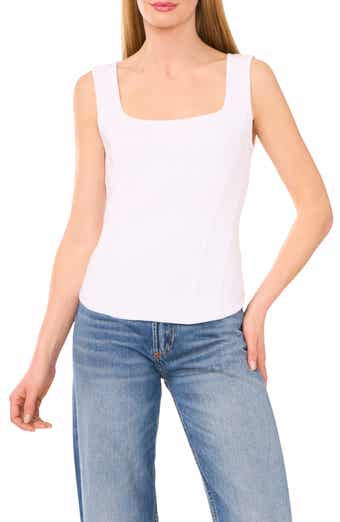 Halogen® Square Neck Corset Sweater Tank