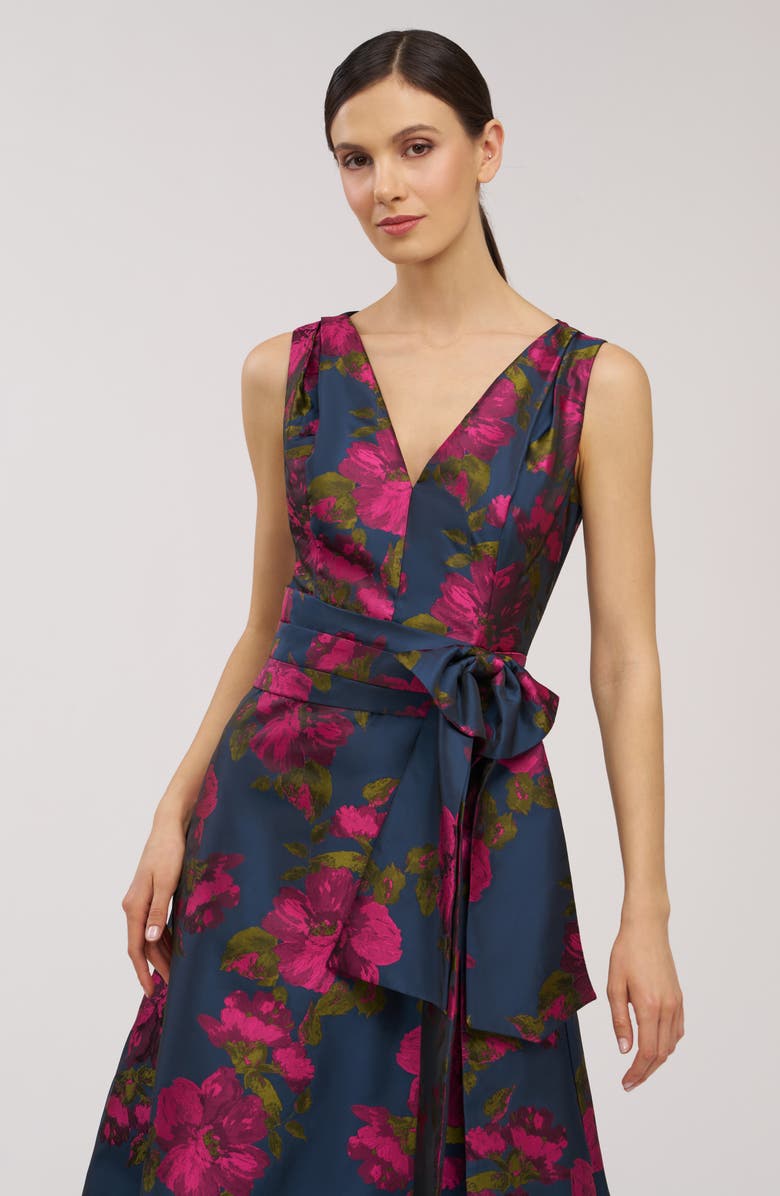 Kay Unger Elisa Sleeveless Cocktail Dress, Alternate, color, Wild Berry/ Blue Opal