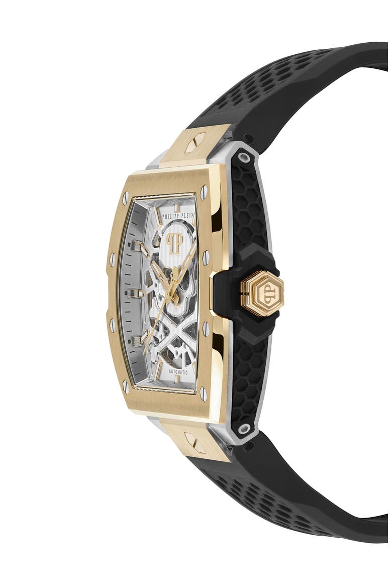 The $keleton 2.0 Automatic Silicone Strap Watch, 44mm, Alternate, color, TWO TONE