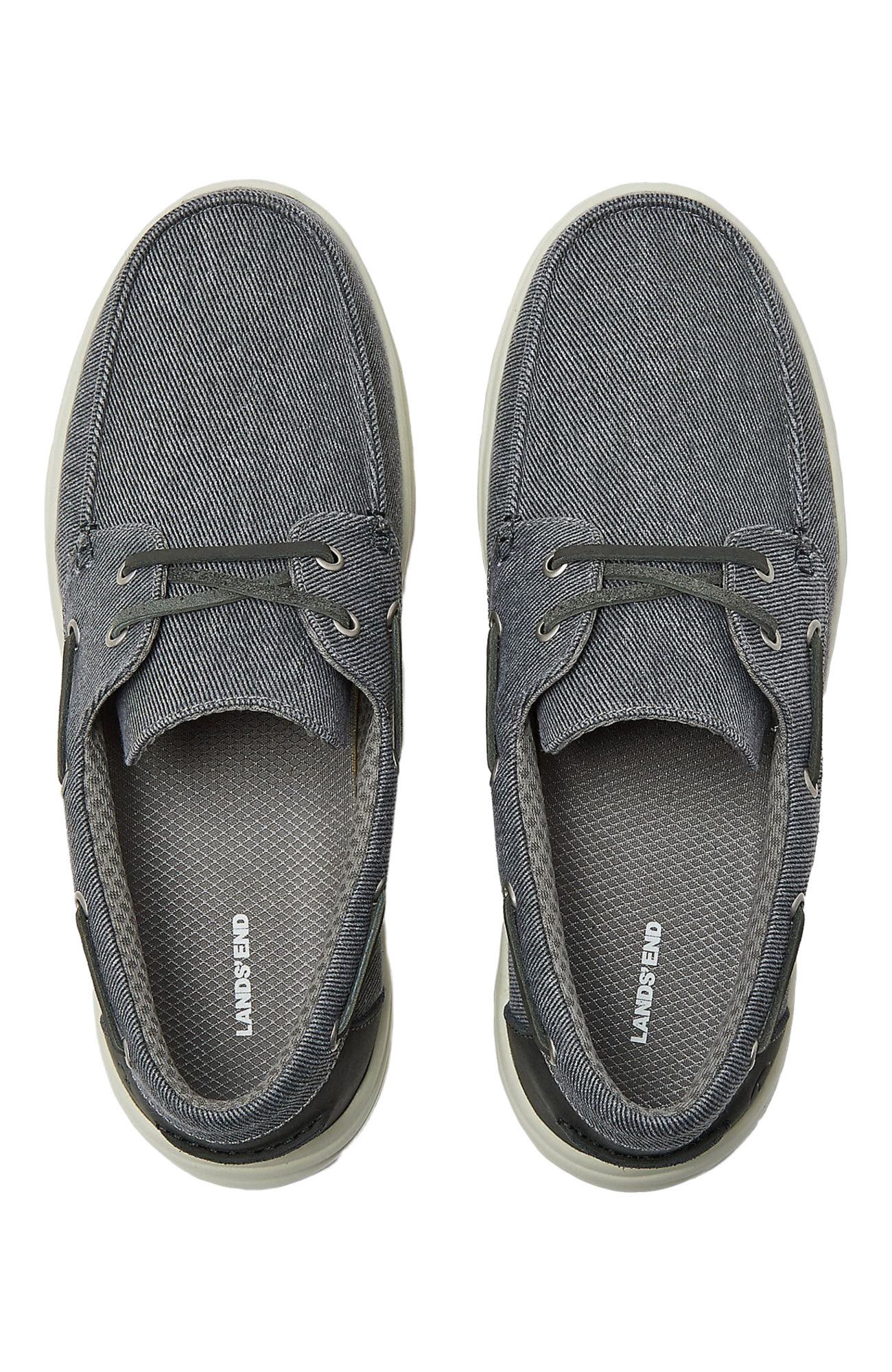 Lands
 End Comfort Slip On Boat Shoes, Alternate, color, Light Graphite
