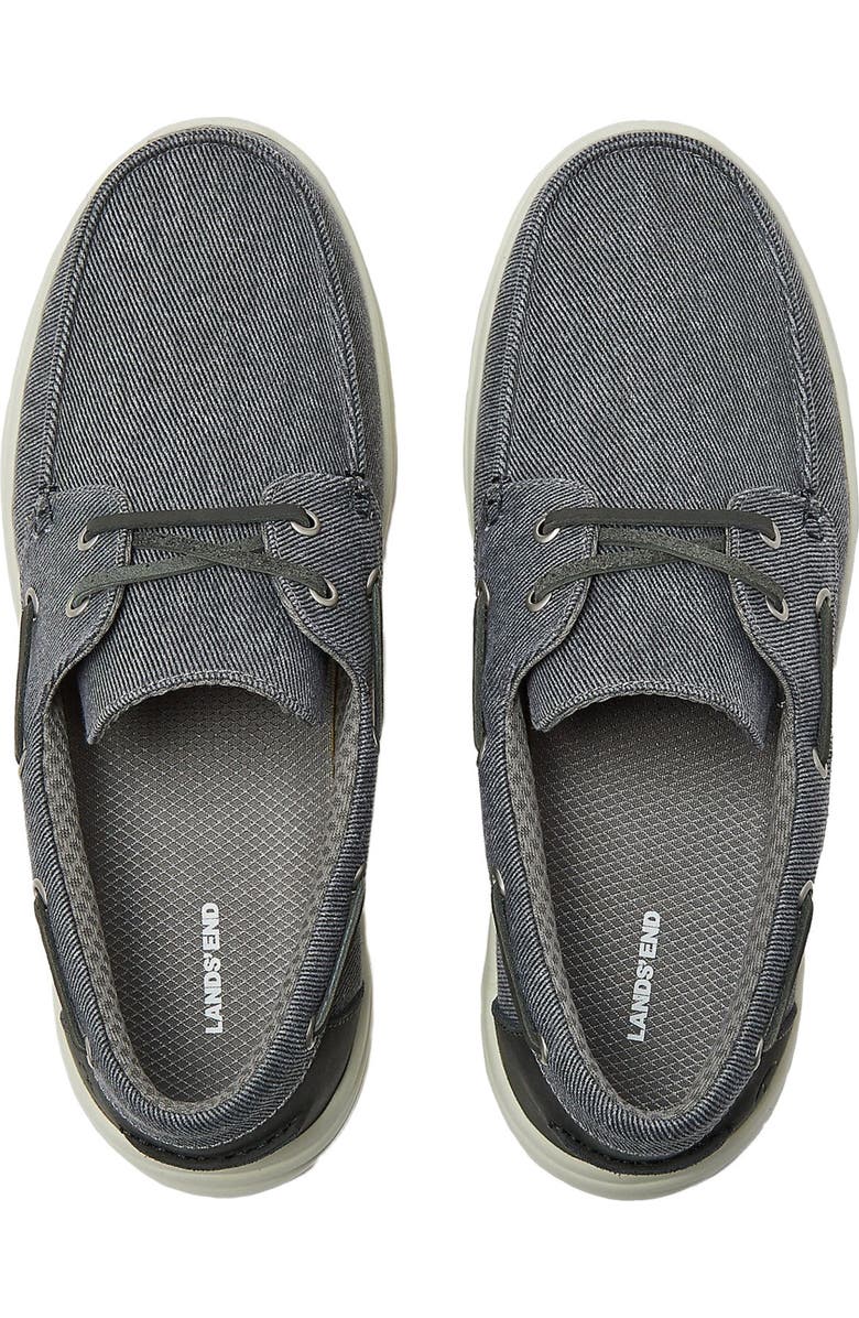 Lands' End Comfort Slip On Boat Shoes, Alternate, color, Light Graphite
