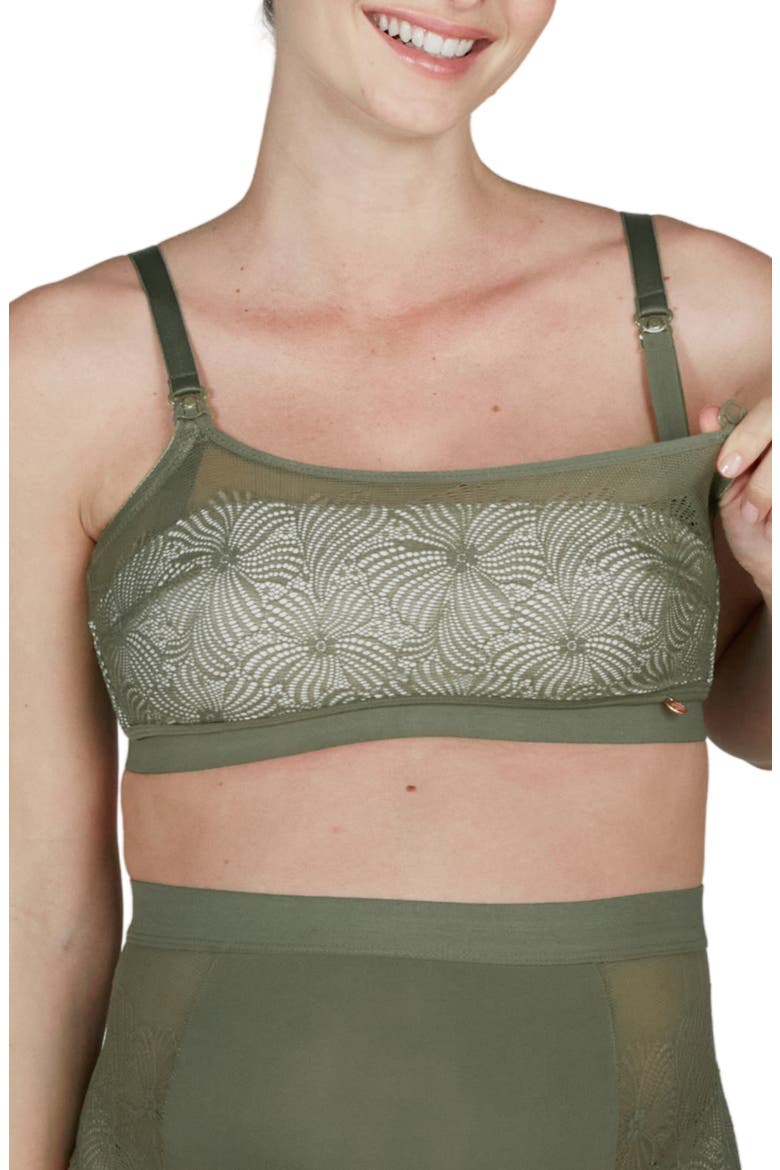 Dahlia underwired maternity and nursing bra, Main, color, KHAKI