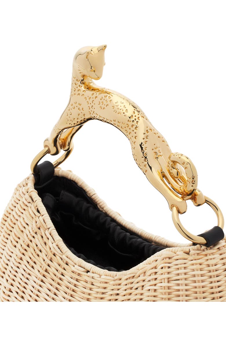 Lanvin Wicker Hobo Cat Bag Sm, Alternate, color,