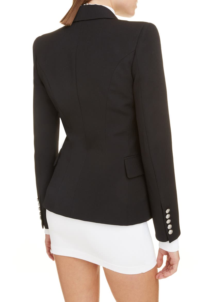 Embellished Double Breasted Wool Blazer, Alternate, color, 0PA NOIR