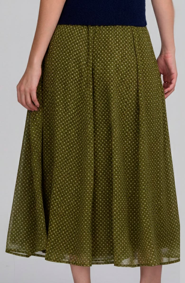 ELLE Collection Printed Chiffon Skirt, Alternate, color, Green Multi