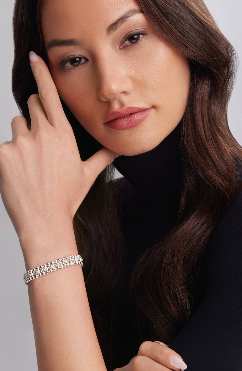 LAGOS Caviar Spark Pavé Diamond Bracelet, Alternate, color, Silver/Diamond