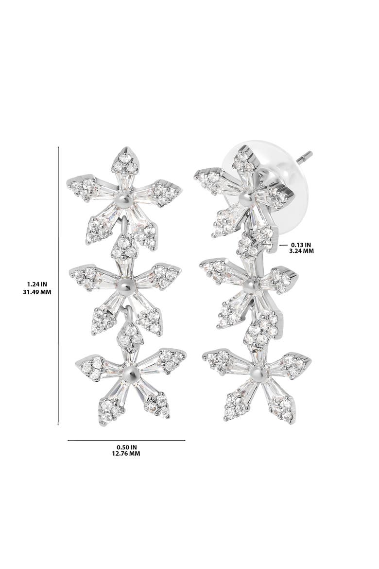 Crystal Snowflake Drop Earrings, Alternate, color, Silver