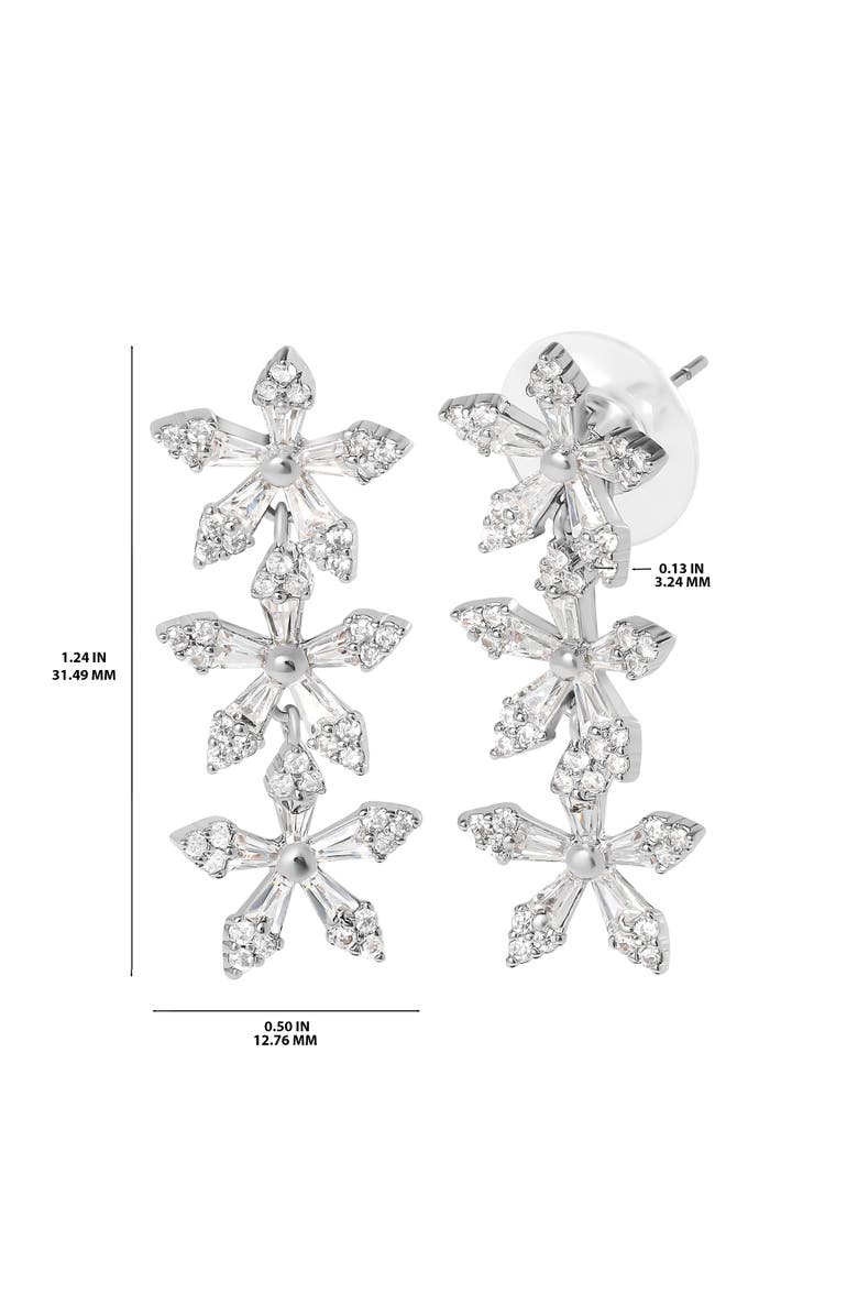 Jessica Simpson Crystal Snowflake Drop Earrings, Alternate, color, Silver