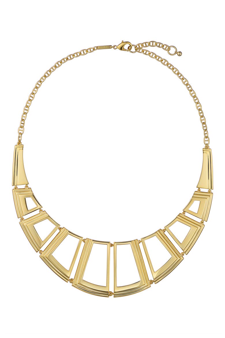 Denee Deco Groove Statement Necklace, Main, color, GOLD TONE