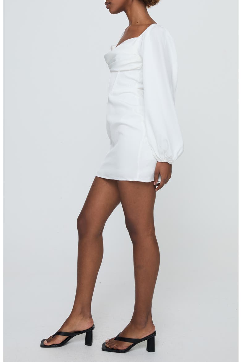 Lillie Long Sleeve Minidress, Alternate, color, WHITE