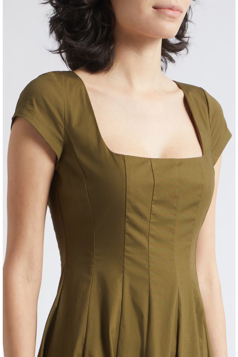 Short Sleeve Wells Dress, Alternate, color, DARK OLIVE