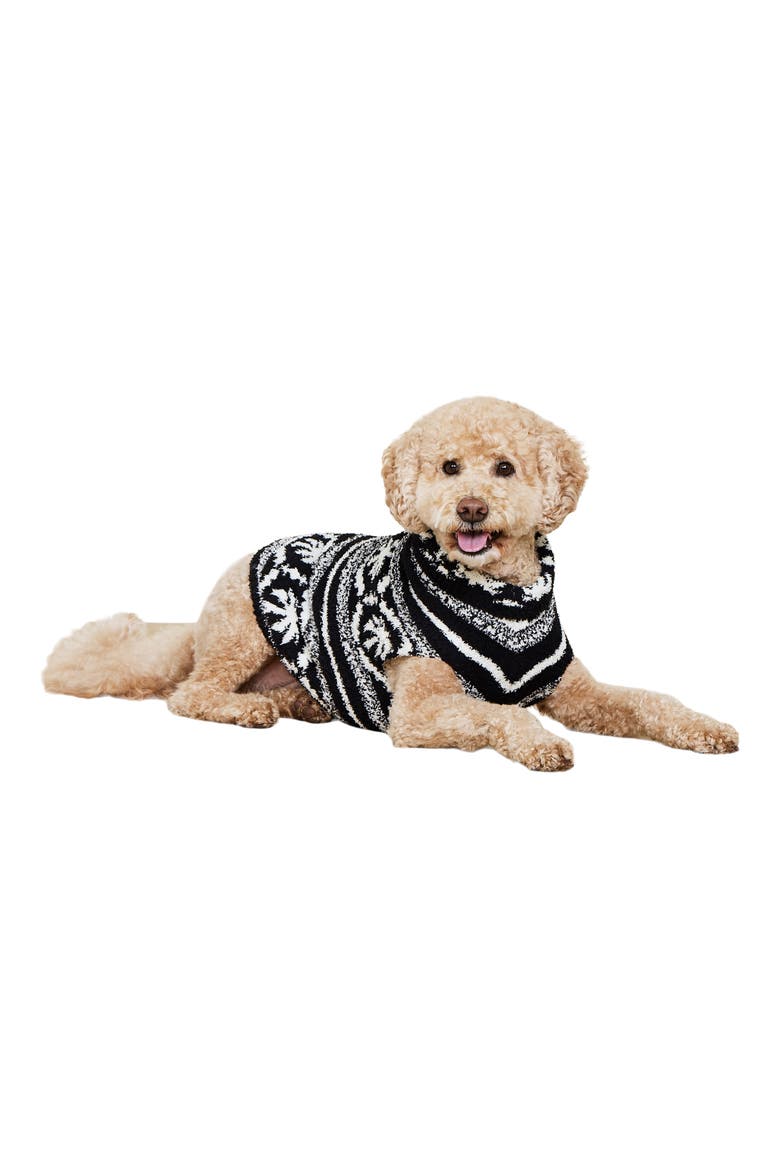 CozyChic™ Malibu Fair Isle Dog Sweater, Alternate, color, BLACK/CREAM