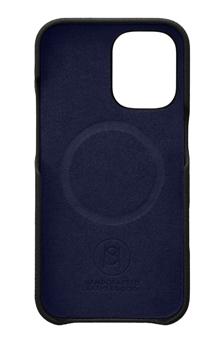 MAISON de SABRÉ Leather Phone Case, Alternate, color, Black Caviar