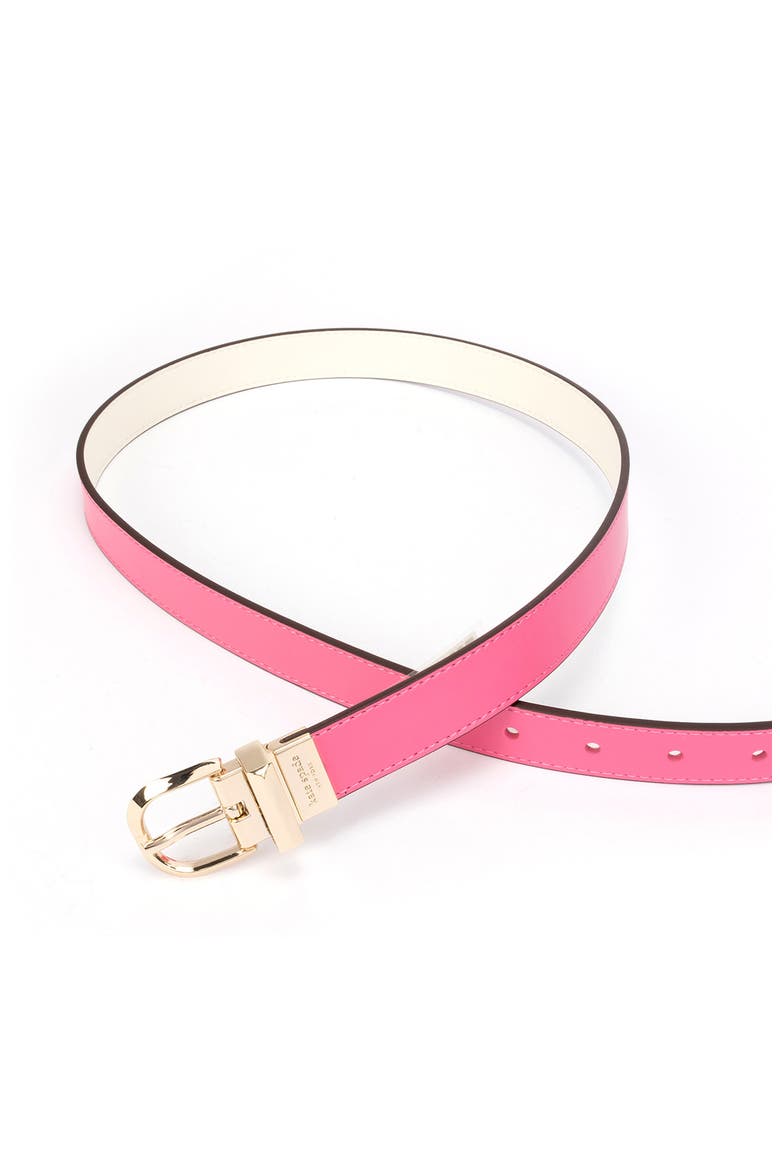 reversible leather blend belt, Alternate, color, PINK CLOUD