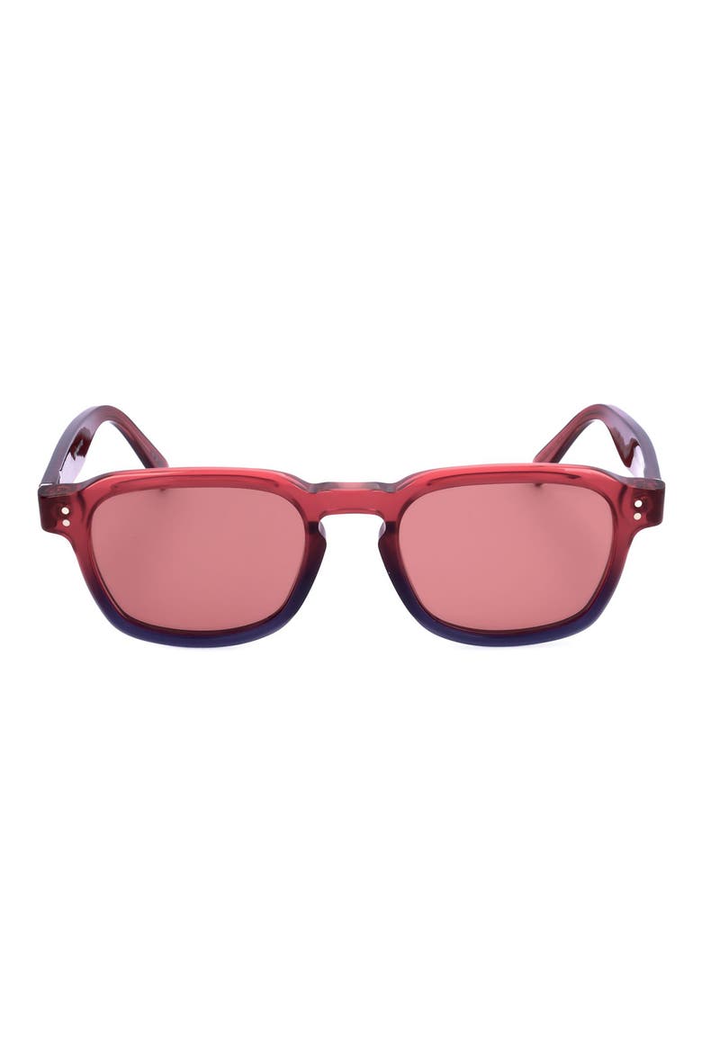 53mm Square Sunglasses, Main, color, RED