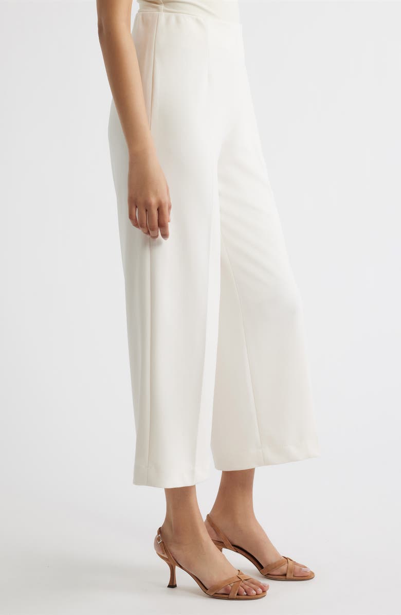 Anne Klein Pull-On Crop Wide Leg Pants, Alternate, color, White Dove