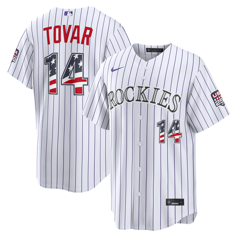Fourth of July Men's Colorado Rockies Ezequiel Tovar Nike White USA 250 Stadium Jersey