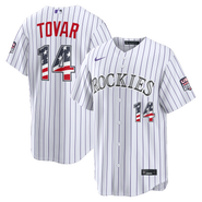 Nike Fourth of July Men's Colorado Rockies Ezequiel Tovar Nike White USA 250 Stadium Jersey