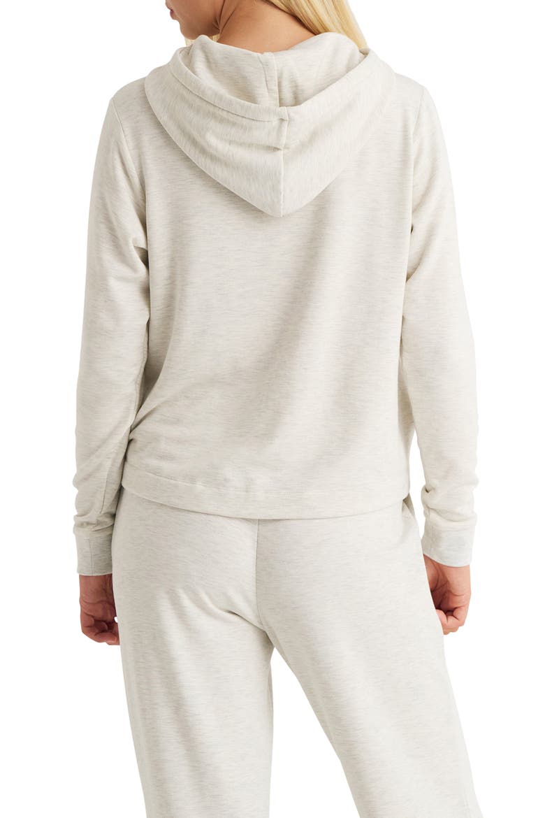 Lightweight Fleece Hoodie, Alternate, color, OFF WHITE HEATHER