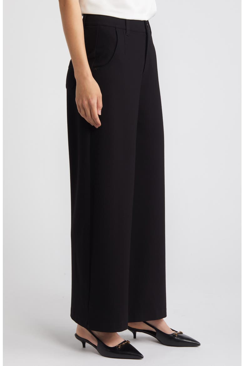 Whitney Skyrise Flat Front Wide Leg Pants, Alternate, color, BLACK