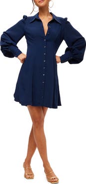 Trina Turk Lanea A line Puff Sleeve Shirt Dress