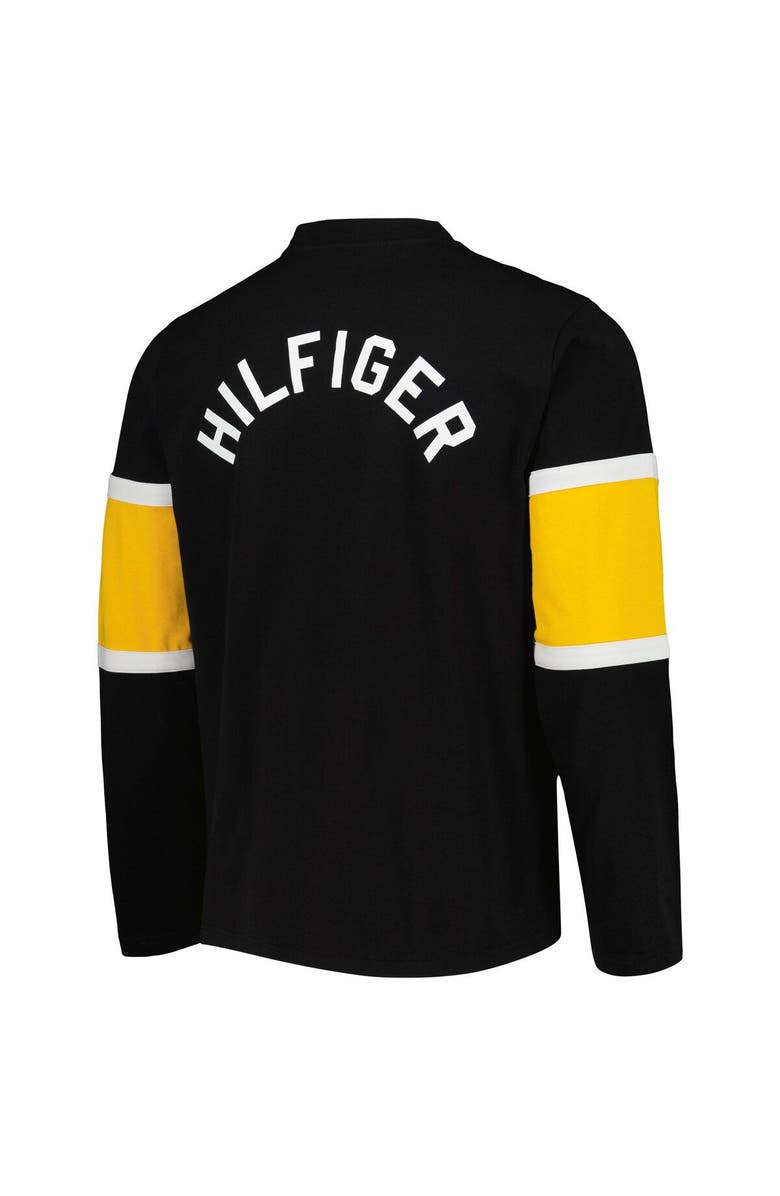 Tommy Hilfiger Men's Tommy Hilfiger Black Pittsburgh Penguins Walter Lace-Up Long Sleeve Top, Alternate, color, 