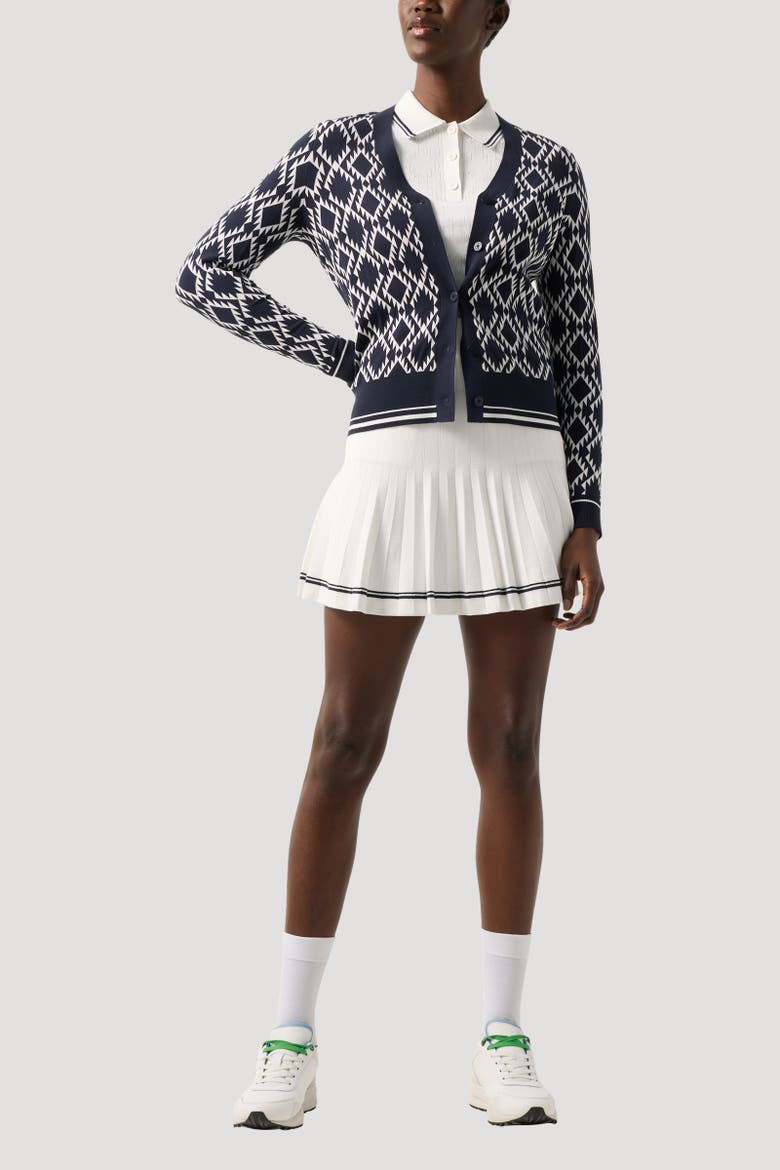 Amber Knit Jacket, Alternate, color, Navy blue/white