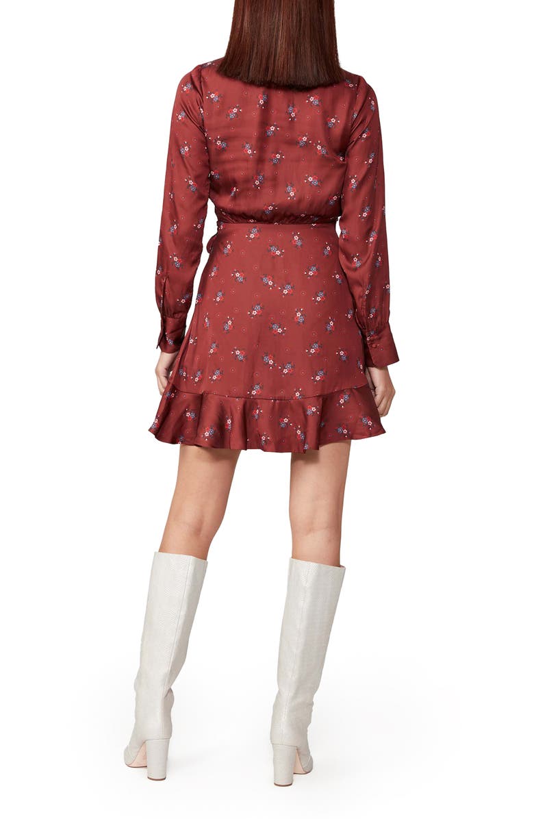 PAIGE Parisa Long Sleeve Minidress, Alternate, color, Velvet Red Multi